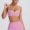 Sutien sport Soft Active cu decolteu în formă de inimă, roz prăfuit Sutien sport Soft Active cu decolteu în formă de inimă, roz prăfuit