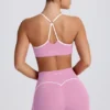 Sutien sport Soft Active cu decolteu în formă de inimă, roz prăfuit Sutien sport Soft Active cu decolteu în formă de inimă, roz prăfuit