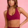 Sutien sport Soft Active cu decolteu în V, culoare burgund Sutien sport Soft Active cu decolteu în V, culoare burgund