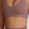 Sutien sport Soft Active cu decolteu în V, culoare Mocha