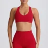 Sutien sport Soft Active cu decolteu în V, culoare roșu aprins Sutien sport Soft Active cu decolteu în V, culoare roșu aprins