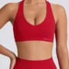Sutien sport Soft Active cu decolteu în V, culoare roșu aprins Sutien sport Soft Active cu decolteu în V, culoare roșu aprins
