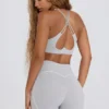 Sutien sport Soft Active cu decolteu în V, gri