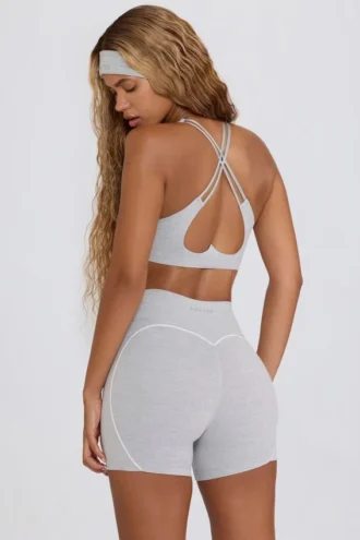 Sutien sport Soft Active cu decolteu în V, gri