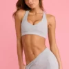Sutien sport Soft Active cu decolteu în V, gri