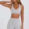 Sutien sport Soft Active cu decolteu în V, gri