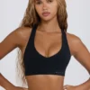Sutien sport Soft Active cu decolteu în V, negru
