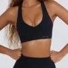 Sutien sport Soft Active cu decolteu în V, negru