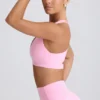 Sutien sport Soft Active cu decolteu în V, roz pal