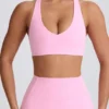 Sutien sport Soft Active cu decolteu în V, roz pal