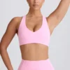 Sutien sport Soft Active cu decolteu în V, roz pal