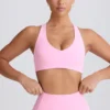 Sutien sport Soft Active cu decolteu în V, roz pal