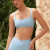 Sutien sport Soft Active cu detalii de cusături, culoare albastru deschis Sutien sport Soft Active cu detalii de cusături, culoare albastru deschis