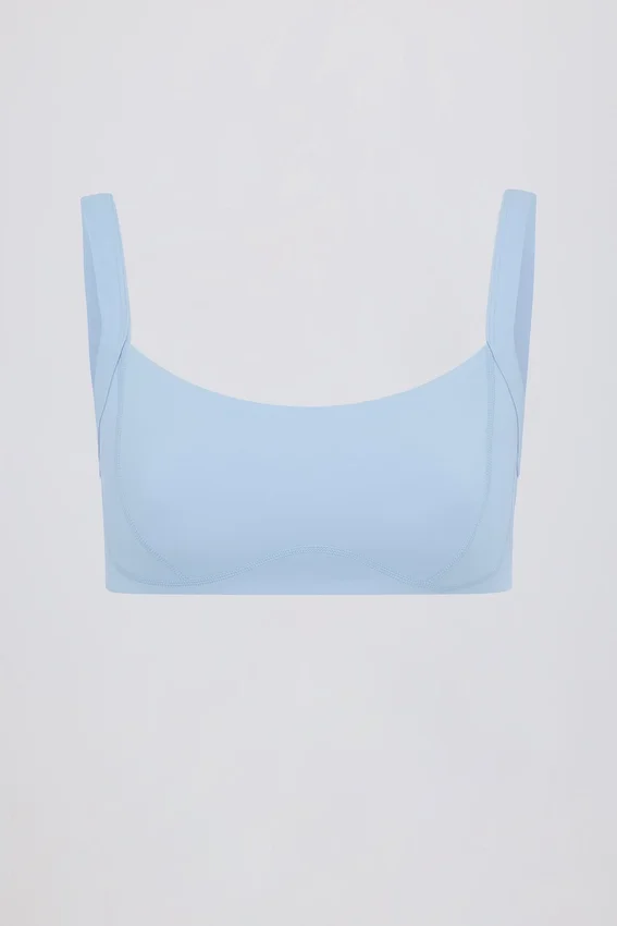 Sutien sport Soft Active cu detalii de cusături, culoare albastru deschis Sutien sport Soft Active cu detalii de cusături, culoare albastru deschis