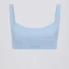 Sutien sport Soft Active cu detalii de cusături, culoare albastru deschis Sutien sport Soft Active cu detalii de cusături, culoare albastru deschis