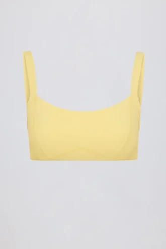 Sutien sport Soft Active cu detalii de cusături, culoare Lemon