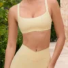 Sutien sport Soft Active cu detalii de cusături, culoare Lemon Sutien sport Soft Active cu detalii de cusături, culoare Lemon