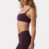Sutien sport Soft Active cu detalii de cusături, culoare prune