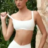 Sutien sport Soft Active cu detalii la cusături, culoare crem