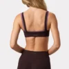Sutien sport Soft Active cu detalii la cusături, culoare Espresso
