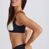 Sutien sport Soft Active cu partea din față răsucită, negru
