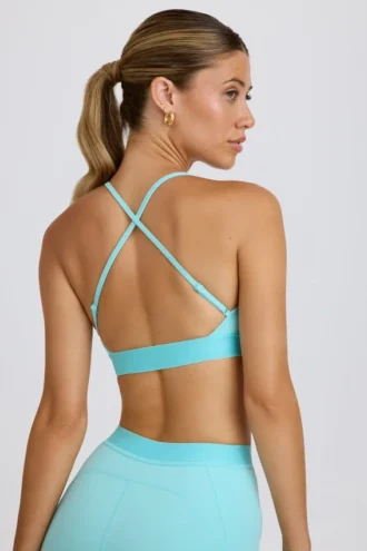 Sutien sport Soft Active cu spate încrucișat, în culoarea Aqua