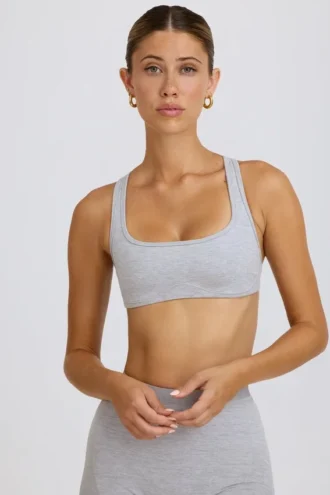 Sutien sport Soft Active în gri melanj