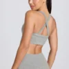 Sutien sport Super Sculpt fără cusături, cu bretele încrucișate la spate, în culoarea gri melanj Sutien sport Super Sculpt fără cusături, cu bretele încrucișate la spate, în culoarea gri melanj