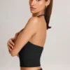 Top Aviora din modal cu gât în V, negru Top Aviora din modal cu gât în V, negru
