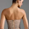 Top bandeau Charnelle cu ornamente, culoare Almond Top bandeau Charnelle cu ornamente, culoare Almond