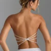 Top bandeau cu bretele în spate și decorațiuni Nanaka, alb Top bandeau cu bretele în spate și decorațiuni Nanaka, alb