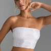 Top bandeau cu bretele în spate și decorațiuni Nanaka, alb Top bandeau cu bretele în spate și decorațiuni Nanaka, alb