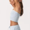 Top bandeau din jersey cu nervuri, cu dungi albastre Top bandeau din jersey cu nervuri, cu dungi albastre