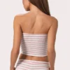 Top bandeau din jersey cu nervuri, cu dungi roz Top bandeau din jersey cu nervuri, cu dungi roz