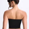 Top bandeau Edie Modal cu detaliu răsucit în față, negru Top bandeau Edie Modal cu detaliu răsucit în față, negru