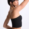 Top bandeau Edie Modal cu detaliu răsucit în față, negru Top bandeau Edie Modal cu detaliu răsucit în față, negru