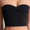Top bandeau Edie Modal cu detaliu răsucit în față, negru Top bandeau Edie Modal cu detaliu răsucit în față, negru