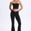 Top bandeau Edie Modal cu detaliu răsucit în față, negru Top bandeau Edie Modal cu detaliu răsucit în față, negru