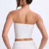 Top bandeau Edie Modal Twist-Front în alb Top bandeau Edie Modal Twist-Front în alb