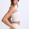 Top bandeau Edie Modal Twist-Front în alb Top bandeau Edie Modal Twist-Front în alb