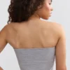 Top bandeau Soft Active cu borduri contrastante, în culoarea gri melanj Top bandeau Soft Active cu borduri contrastante, în culoarea gri melanj