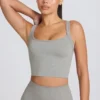 Top camisol lung fără cusături Super Sculpt, gri melanj Top camisol lung fără cusături Super Sculpt, gri melanj