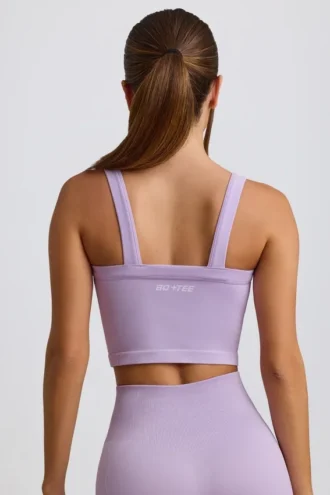 Top camisol lung fără cusături Super Sculpt în culoarea liliac deschis