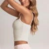 Top camisole cu gât pătrat din modal Lai, alb Top camisole cu gât pătrat din modal Lai, alb
