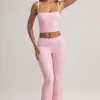 Top camisole cu gât pătrat din modal Lai, în roz pastel Top camisole cu gât pătrat din modal Lai, în roz pastel