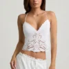 Top camisole din poplin de bumbac cu spate decupat Vasilia, alb Top camisole din poplin de bumbac cu spate decupat Vasilia, alb