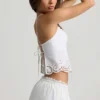 Top camisole din poplin de bumbac cu spate decupat Vasilia, alb Top camisole din poplin de bumbac cu spate decupat Vasilia, alb