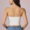 Top camisole Hania din modal cu broderie englezească, alb Top camisole Hania din modal cu broderie englezească, alb
