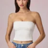 Top camisole Hania din modal cu broderie englezească, alb Top camisole Hania din modal cu broderie englezească, alb