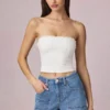 Top camisole Hania din modal cu broderie englezească, alb Top camisole Hania din modal cu broderie englezească, alb